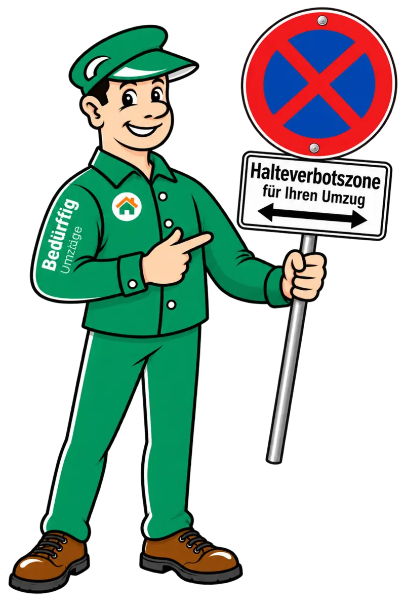 Berti erklärt die Halteverbotszone für den Umzug